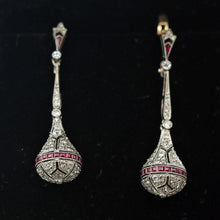 Art Deco diamond ruby earrings