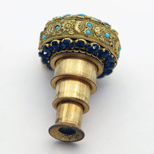 Antique Georgian miniature folding spy Opera Glass Pendant paste gems (7675)