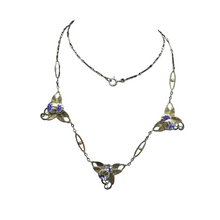 Antique Art Deco Necklace Collier Draperie 18k Gold and Enamel (6408)