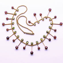 Antique Victorian necklace gold demantoid garnets and orange garnets (7298)