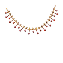 Antique Victorian necklace gold demantoid garnets and orange garnets (7298)