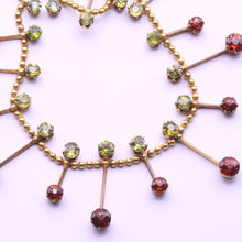 Antique Victorian necklace gold demantoid garnets and orange garnets (7298)