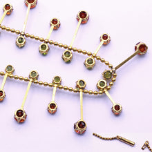 Antique Victorian necklace gold demantoid garnets and orange garnets (7298)
