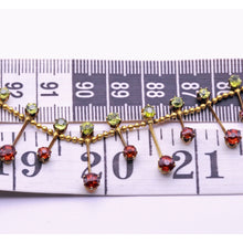 Antique Victorian necklace gold demantoid garnets and orange garnets (7298)