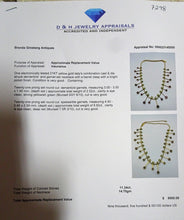 Antique Victorian necklace gold demantoid garnets and orange garnets (7298)