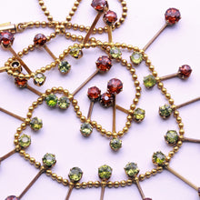 Antique Victorian necklace gold demantoid garnets and orange garnets (7298)