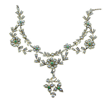 Antique necklace pendant 15ct gold pearls demantoid garnets Bride tiara (7327)