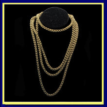 antique Victorian long gold chain necklace English sautoir muff