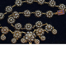 Antique Georgian necklace gold pearls filigree Bride Wedding jewelry Spain (7455)