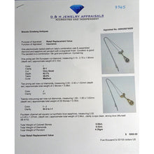 Antique Art Deco necklace pendant gold platinum diamonds sapphires French (7545)