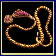 Antique snake necklace heart locket gold GIA Burmese sapphires provenance 