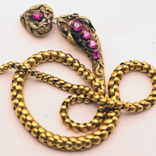 Antique snake necklace heart locket gold GIA Burmese sapphires provenance (7550)