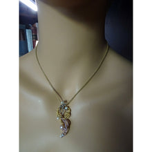 Sarah Ho Pendant Necklace 18k gold diamonds pearls sapphires pink & yellow(7595)