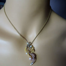 Sarah Ho Pendant Necklace 18k gold diamonds pearls sapphires pink & yellow(7595)