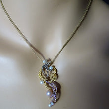 Sarah Ho Pendant Necklace 18k gold diamonds pearls sapphires pink & yellow(7595)