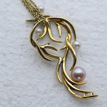 Sarah Ho Pendant Necklace 18k gold diamonds pearls sapphires pink & yellow(7595)