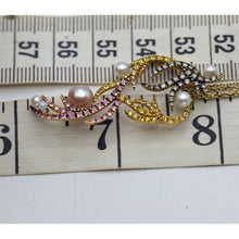 Sarah Ho Pendant Necklace 18k gold diamonds pearls sapphires pink & yellow(7595)