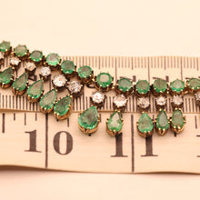 Antique vintage necklace gold emeralds diamond fringe bib necklace GIA cert(7605)