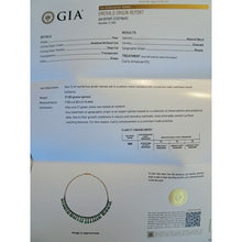 Antique vintage necklace gold emeralds diamond fringe bib necklace GIA cert(7605)