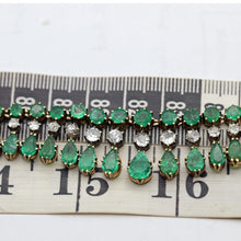 Antique vintage necklace gold emeralds diamond fringe bib necklace GIA cert(7605)
