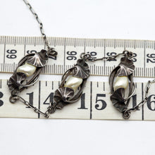 DuMont Antique authentic Art Nouveau necklace silver natural pearls (7616)