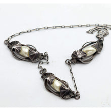 DuMont Antique authentic Art Nouveau necklace silver natural pearls (7616)