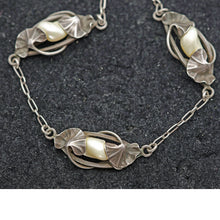 DuMont Antique authentic Art Nouveau necklace silver natural pearls (7616)