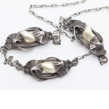 DuMont Antique authentic Art Nouveau necklace silver natural pearls (7616)