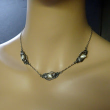 DuMont Antique authentic Art Nouveau necklace silver natural pearls (7616)