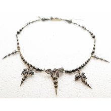 Antique diamond necklace gold silver diamonds early 1800's cascading drops