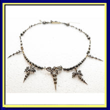 Antique diamond necklace gold silver diamonds early 1800's cascading drops(7623)