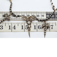 Antique diamond necklace gold silver diamonds early 1800's cascading drops(7623)