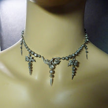 Antique diamond necklace gold silver diamonds early 1800's cascading drops(7623)