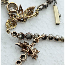 Antique diamond necklace gold silver diamonds early 1800's cascading drops(7623)