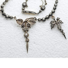 Antique diamond necklace gold silver diamonds early 1800's cascading drops(7623)