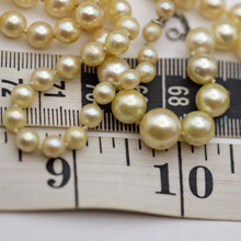 Vintage pearl necklace Matinee - Opera length gold clasp w chain French (7667)