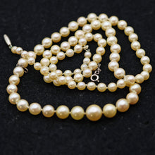 Vintage pearl necklace Matinee - Opera length gold clasp w chain French