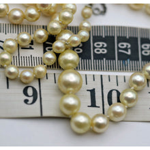 Vintage pearl necklace Matinee - Opera length gold clasp w chain French (7667)