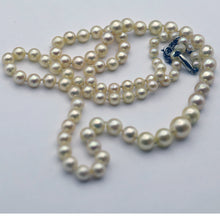 Vintage pearl necklace Matinee - Opera length gold clasp w chain French (7667)