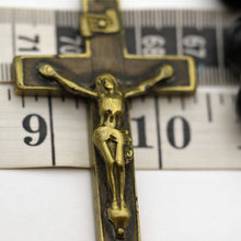 Antique Rosary carved Jesus Skull Mary Cross 18C Religious Catholic French (7669
