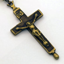 Antique Rosary carved Jesus Skull Mary Cross 18C Religious Catholic French