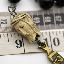 Antique Rosary carved Jesus Skull Mary Cross 18C Religious Catholic French (7669