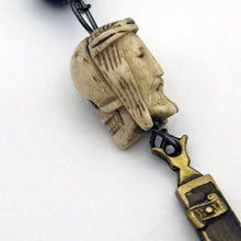 Antique Rosary carved Jesus Skull Mary Cross 18C Religious Catholic French (7669