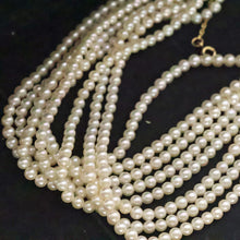 CARTIER necklace vintage 18k gold diamonds multistrand pearls Signed box (7688)