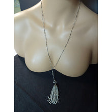 Antique Belle Epoque Art Deco Necklace Tassel gold silver diamonds pearls (7700)
