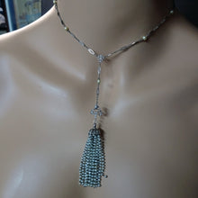 Antique Belle Epoque Art Deco Necklace Tassel gold silver diamonds pearls (7700)