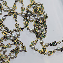 Art Nouveau woman butterfly pendant chain plique-à-jour enamel gold diamond(7701)