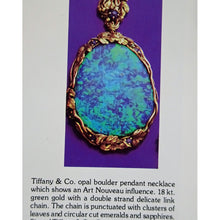 Art Nouveau Arts & Crafts pendant necklace black opal diamond gold American(7703)