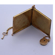Antique Georgian Picture Locket Pendant Fob w Lock, Key 18k Gold Unisex (6876)