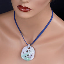 Antique / Vintage lavender green jade pendant carved Chinese (7265)